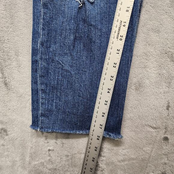 Old Navy Jeans Womens 6 TALL Blue Destroyed Extra High Rise Sky High Straight - Picture 14 of 16